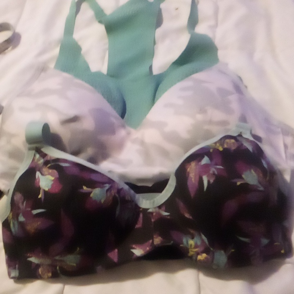 Bras and brand new green panties never been worn. Crops tips never been worn.